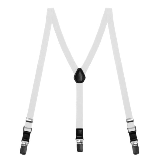 White Skinny Suspenders
