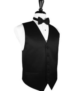 Black Luxury Satin Tuxedo Vest