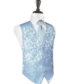 Light Blue Tapestry Tuxedo Vest