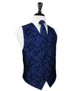 Royal Blue Tapestry Tuxedo Vest
