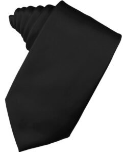 Black Luxury Satin Necktie