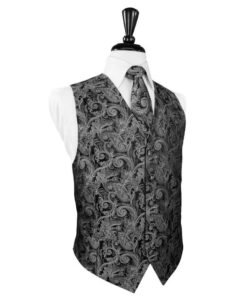 Silver Tapestry Tuxedo Vest