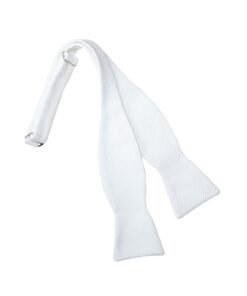 White Pique Self Tie Bow Tie