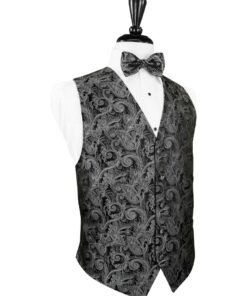 Silver Tapestry Silk Tuxedo Vest