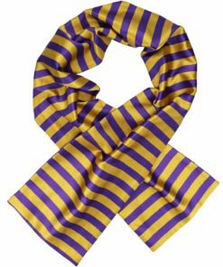 Dark Purple and Gold Striped Scarf
