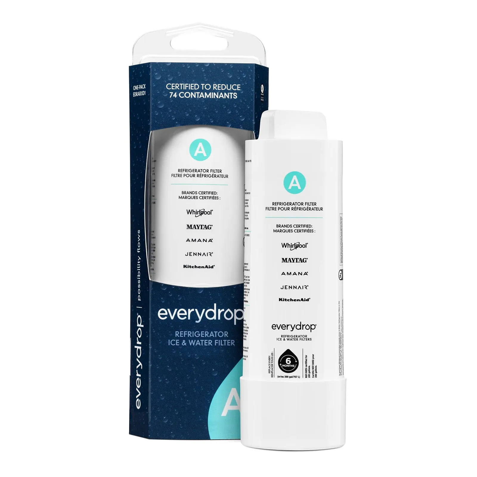 EveryDrop by Whirlpool EDRARXD1 Filter A Refrigerator Water Filter, W11519209, W11536439 - Image 2